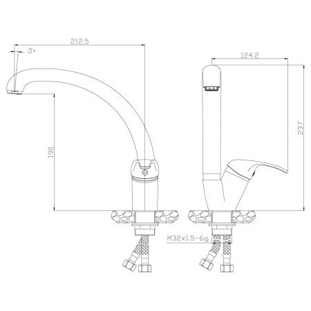 Смеситель для кухни Rossinka Y Y35-23U на мойку хром