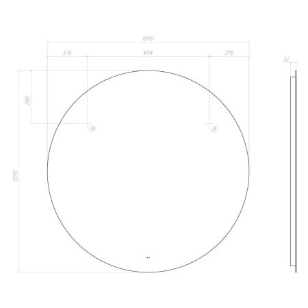 Зеркало с подсветкой Vigo Otti 88 110х110