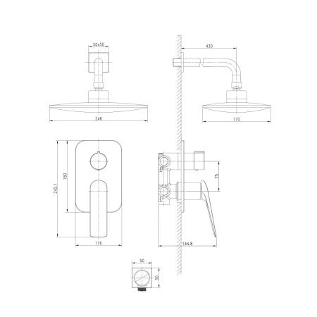 Душевая система LeMark Allegro LM5929CW встраиваемая в стену цвет белый/хром