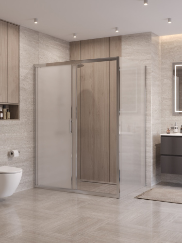 Душевой уголок BelBagno UNO-195 UNO-195-AH-1-160/90-P-Cr 160х90 стекло рифленое профиль хром без поддона - фото 2