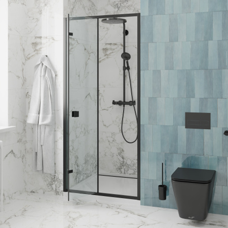 Душевая дверь Cerutti SPA BELLA D81B 80х195 стекло прозрачное профиль черный