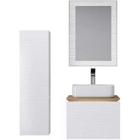 Шкаф-пенал Jorno KARAT Kar.04.130/P/W 30х130 подвесной цвет белый