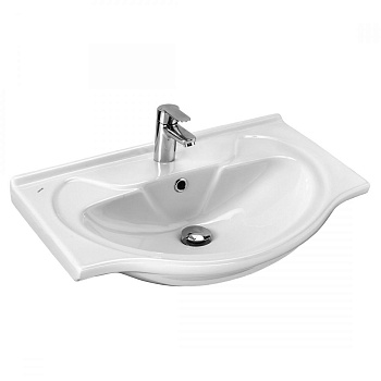 Раковина керамическая Onika Байкал 1WH109651 66х48 накладная цвет белый 1 отверстие под смеситель