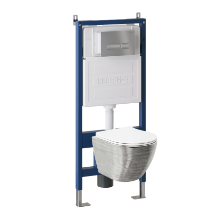 Инсталляция + кнопка смыва + унитаз Grossman Pragma 97.4455SWS.03.110