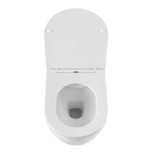 Унитаз подвесной Art&Max Romantic AM213CHR/SC белый с сиденьем микролифт каскадный смыв - фото 4