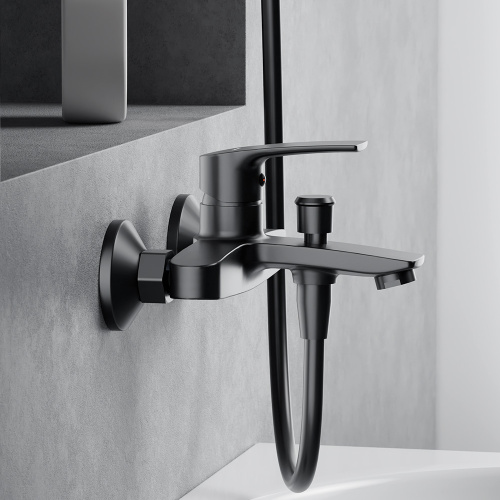 Смеситель для ванны и душа Damixa Eclipse 2.0 481000300 настенный черный без термостата - фото 3