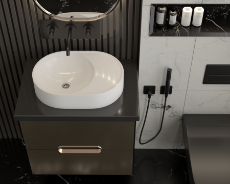 Раковина из искусственного камня Uperwood Luna 2911020343 50х40 накладная цвет белый