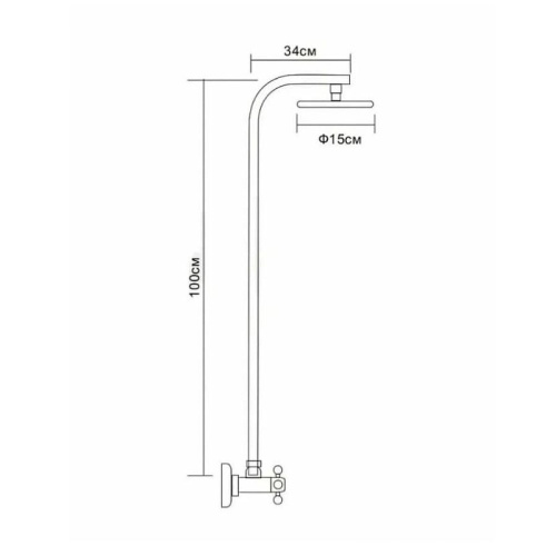 Душевая стойка D-Lin D10A08 настенная цвет хром - фото 2