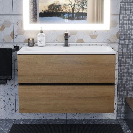 Тумба с раковиной Uperwood Barsa 293020543 80х50 цвет коричневый/черный