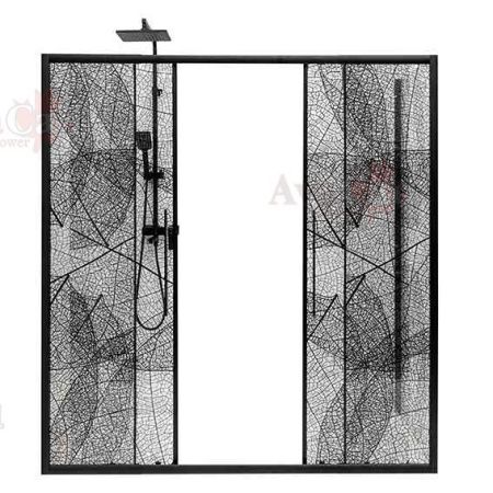 Душевая дверь AvaCan FB2-190 210х195 стекло тонированное профиль черный