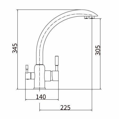 Смеситель для кухни Fashun A54309-A на мойку сатин