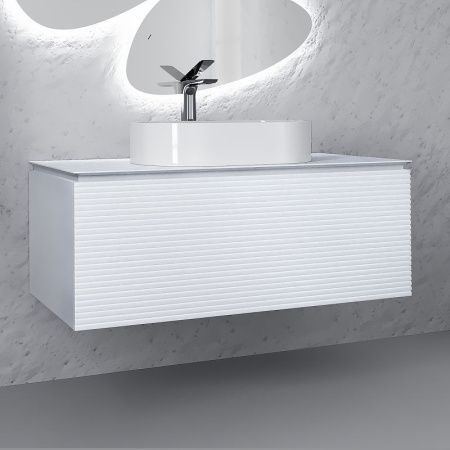 Тумба под раковину Jorno STONE Stn.01.100/P/W/JR 100х40 подвесная цвет белый