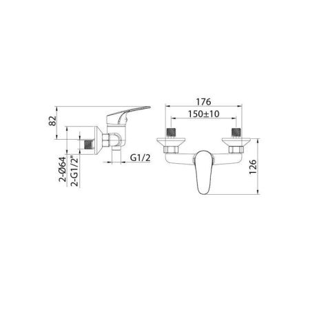 Смеситель для ванны Milardo Simp SIMSB00M03 настенный хром