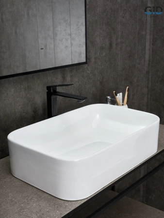 Раковина керамическая Gid Geométrico 51230 60х40 накладная цвет белый без отверстий под смеситель