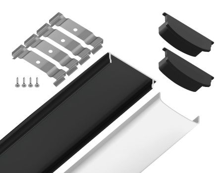 Алюминиевый накладной профиль Ambrella Light Alum Profile (Алум Профиле) GP1600BK