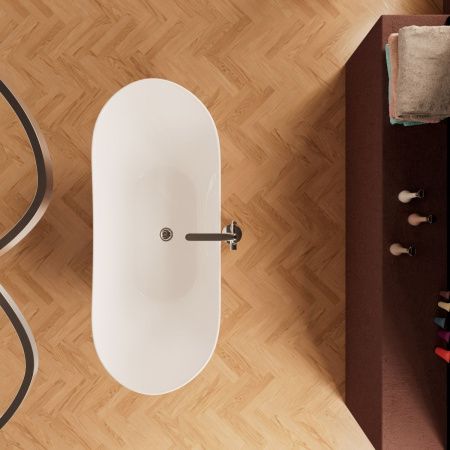 Ванна акриловая Frank 12519 170х75 отдельностоящая овальная с ножками