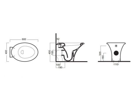 Чаша унитаза приставная Hatria SCULTURE YXZ301 цвет белый без сиденья душевой смыв