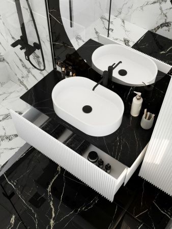 Тумба со столешницей La Fenice TERRA NFNC-01-TER-B-100-3-GB 100х50 подвесная цвет белый