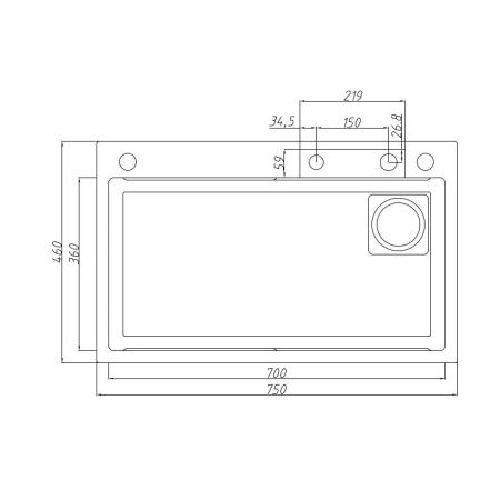Кухонная мойка Savol S-SC003L 75х46 цвет сатин поверхность матовая