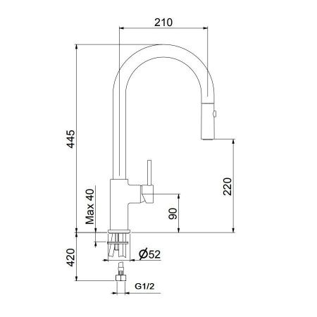 Смеситель для кухни Webert DH940302015 на мойку хром