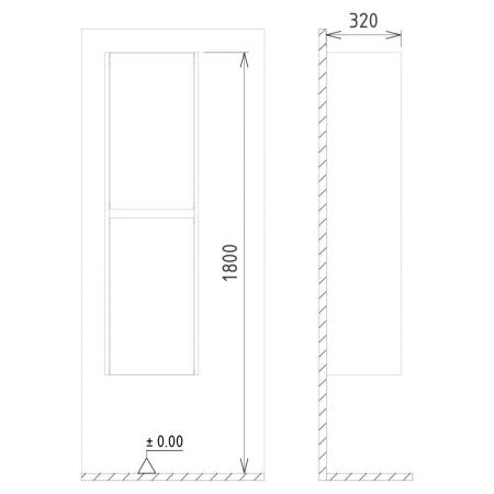Шкаф-пенал Orka Lisbon 3001187 40х140 подвесной цвет белый