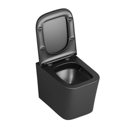 Унитаз подвесной Grossman Торнадо GR-4441BMSQ черный с сиденьем микролифт безободковый смыв торнадо