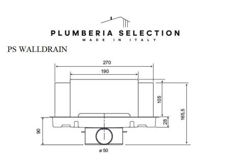 Душевой лоток Plumberia Selection PSW WALLDRAIN PSW30MT 30х5 нержавеющая сталь