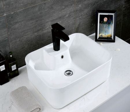 Раковина из санфаянса CeramaLux 9445 52х40 накладная цвет белый 1 отверстие под смеситель