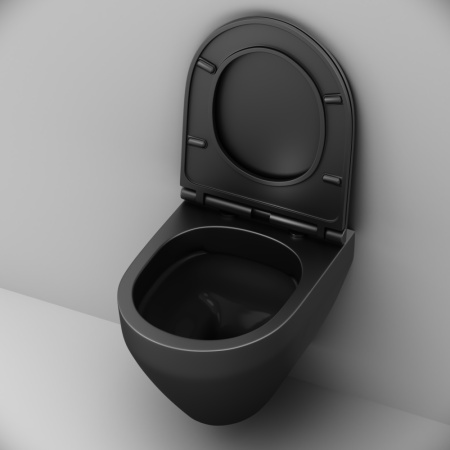 Унитаз подвесной Am.Pm Spirit V2.0 C701700MBSC черный матовый с сиденьем микролифт безободковый каскадный смыв