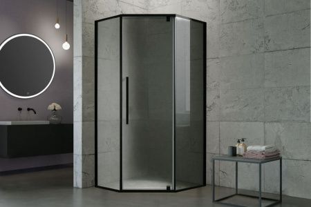 Душевой уголок Royal Bath FATO RB90TR-T-BL FATO 90х90 стекло прозрачное профиль черный без поддона