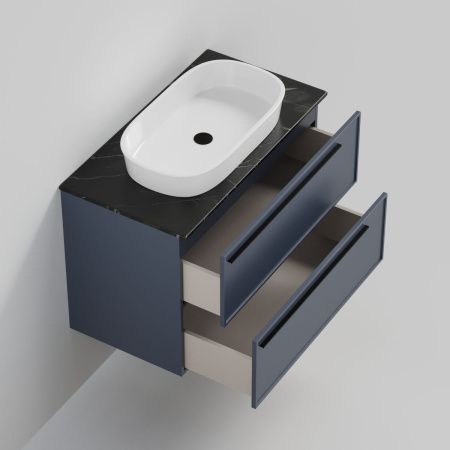 Тумба со столешницей La Fenice ELBA TWIN NFNC-01-ELB-BG-90-2-3-GB 90х50 подвесная цвет синий