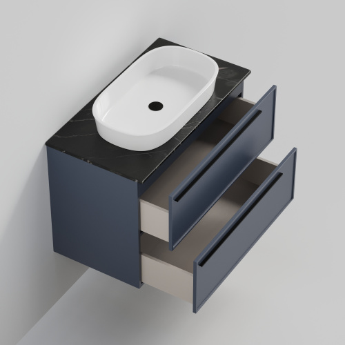 Тумба со столешницей La Fenice ELBA TWIN NFNC-01-ELB-BG-90-2-3-GB 90х62х49 подвесная цвет синий - фото 2