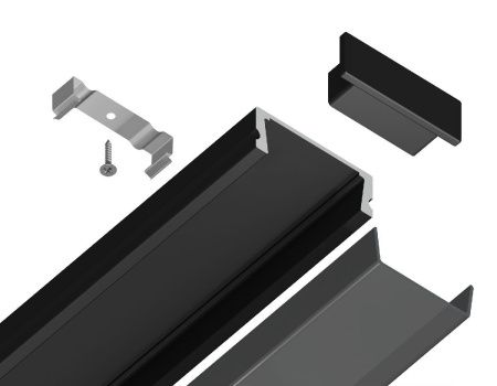 Алюминиевый накладной профиль Ambrella Light Alum Profile (Алум Профиле) GP1700BK/BK