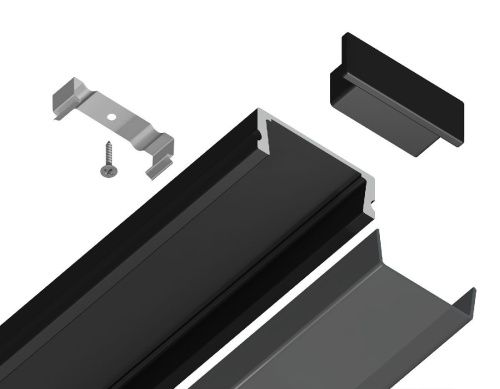 Алюминиевый накладной профиль Ambrella Light Alum Profile (Алум Профиле) GP1700BK/BK - фото 4