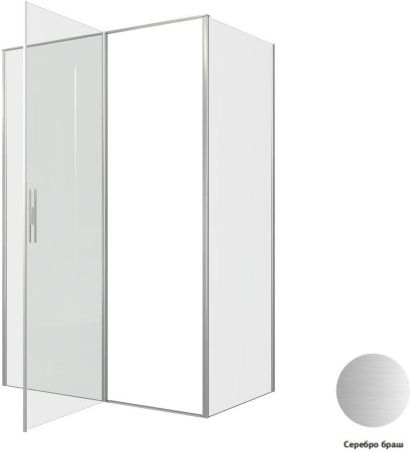 Душевой уголок Allen Brau Priority 3.31035.BA + 3.31041.BA 140х80 стекло прозрачное профиль серебро без поддона