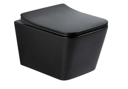 Унитаз подвесной Gid Cuadrado 62225Y черный матовый с сиденьем микролифт безободковый
