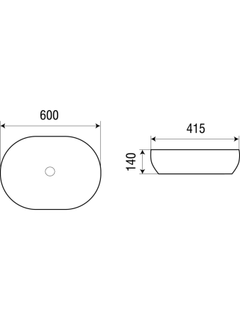 Раковина из сантехнического фаянса WeltWasser WW SK 10000003859 60х40 подвесная цвет белый без отверстий под смеситель