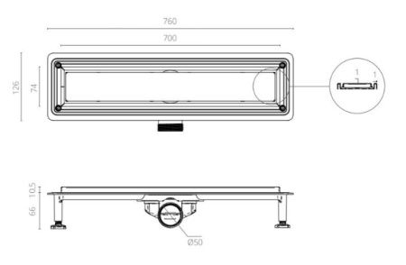 Душевой лоток Ctesi WAY LINE BK4024040