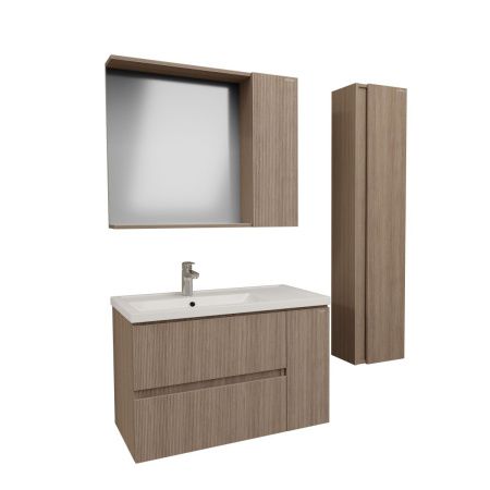 Зеркало-шкаф Grossman Юнит 208011 80х70 подвесной цвет коричневый