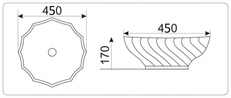 Раковина из санфаянса CeramaLux 9073 45х45 накладная цвет белый