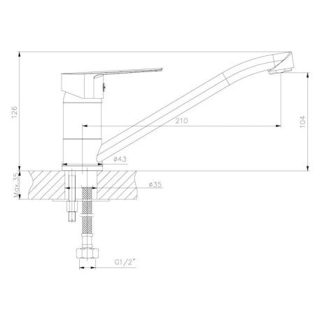 Смеситель для кухни Voda SPL05 на мойку хром