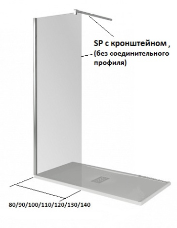 Душевая перегородка Good Door WALK IN ВИ00003 80х195 стекло прозрачное профиль хром глянцевый