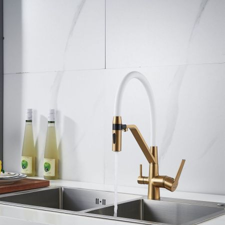 Смеситель для кухни Shevanik S278G на мойку золото