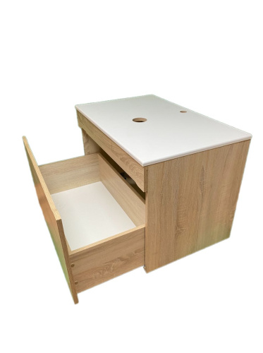 Тумба под раковину Sintesi STL.W7817 80х55х50 подвесная цвет белый - фото 4