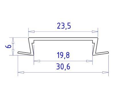 Алюминиевый встраиваемый профиль Ambrella Light Alum Profile (Алум Профиле) GP1100AL