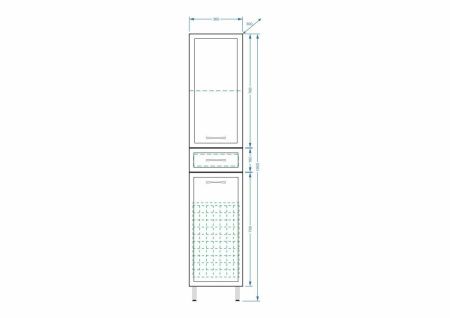 Шкаф-пенал Stella Polar Концепт SP-00000146 40х180 напольный цвет белый
