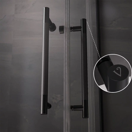 Душевой уголок Veconi Premium Trento PTC20-B-8080-01-C4 80х80 стекло прозрачное профиль черный матовый без поддона