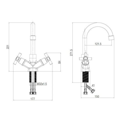 Смеситель Voda DV26 на раковину хром - фото 3