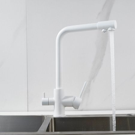 Смеситель для кухни Shevanik S328C на мойку белый