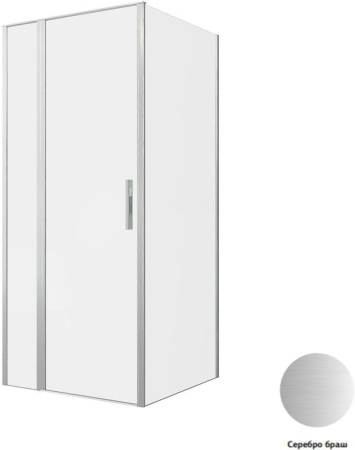 Душевой уголок Allen Brau Priority 3.31026.BA + 3.31044.BA 90х90 стекло прозрачное профиль серебро брашированное без поддона